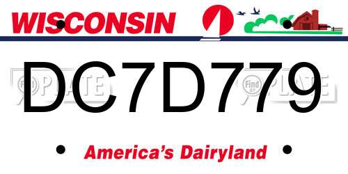 DC7D779 Wisconsin License Plate