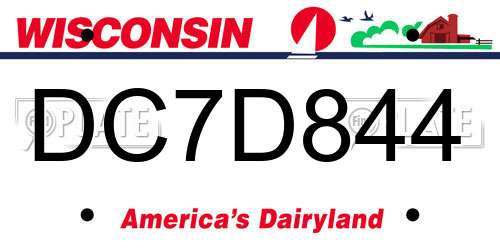 DC7D844 Wisconsin License Plate