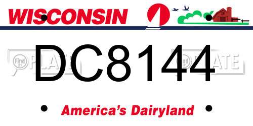 DC8144 Wisconsin License Plate