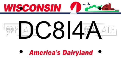 DC8I4A Wisconsin License Plate