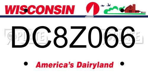 DC8Z066 Wisconsin License Plate
