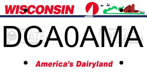 DCA0AMA Wisconsin License Plate