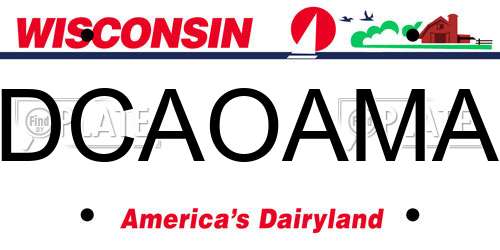 DCAOAMA Wisconsin License Plate
