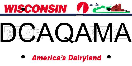 DCAQAMA Wisconsin License Plate