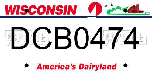 DCB0474 Wisconsin License Plate