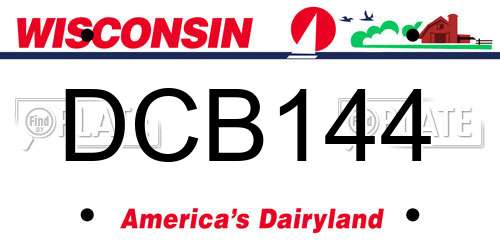 DCB144 Wisconsin License Plate