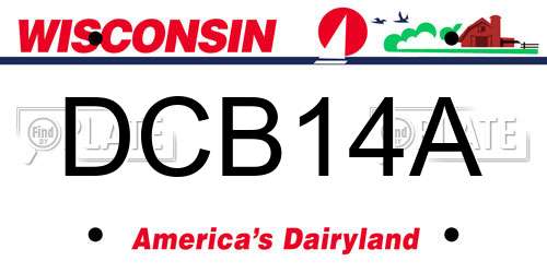 DCB14A Wisconsin License Plate