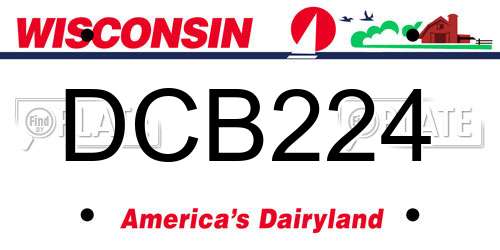 DCB224 Wisconsin License Plate