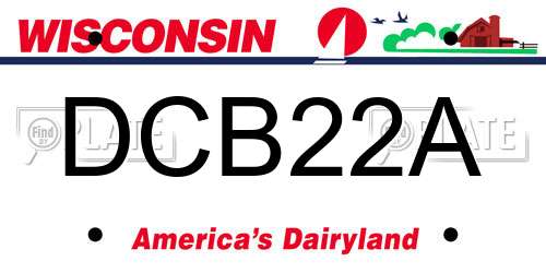 DCB22A Wisconsin License Plate