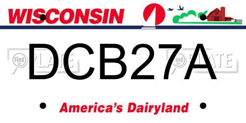 DCB27A Wisconsin License Plate