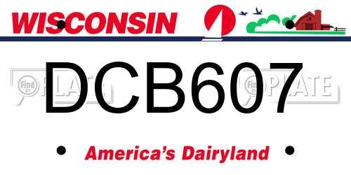 DCB607 Wisconsin License Plate