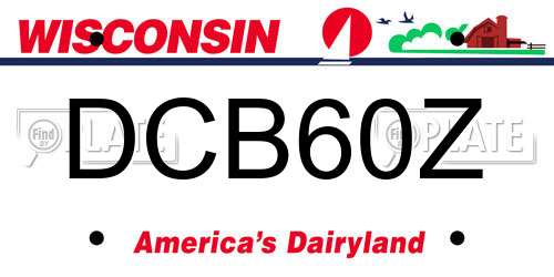 DCB60Z Wisconsin License Plate