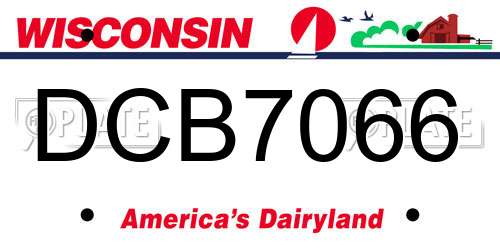 DCB7066 Wisconsin License Plate