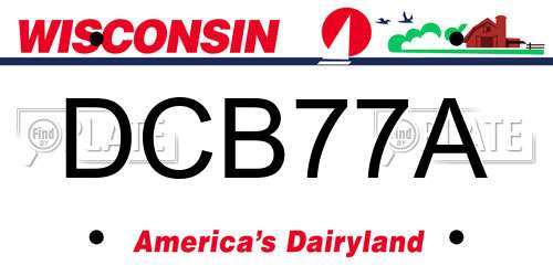 DCB77A Wisconsin License Plate