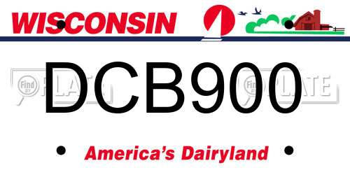 DCB900 Wisconsin License Plate