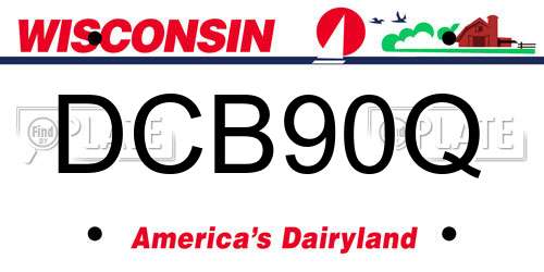 DCB90Q Wisconsin License Plate