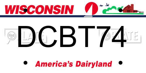 DCBT74 Wisconsin License Plate