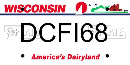 DCFI68 Wisconsin License Plate