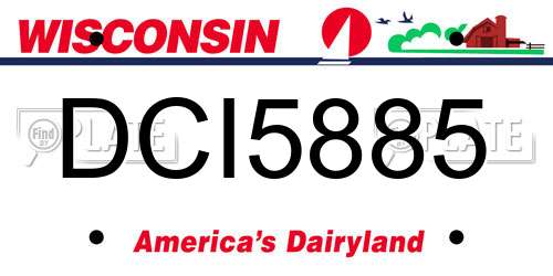 DCI5885 Wisconsin License Plate