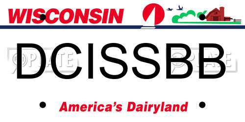 DCISSBB Wisconsin License Plate