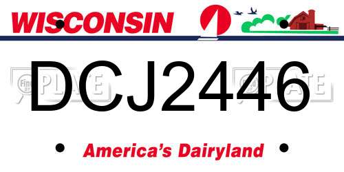 DCJ2446 Wisconsin License Plate