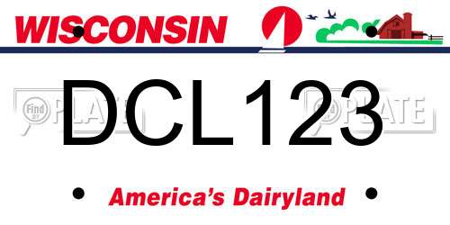 DCL123 Wisconsin License Plate
