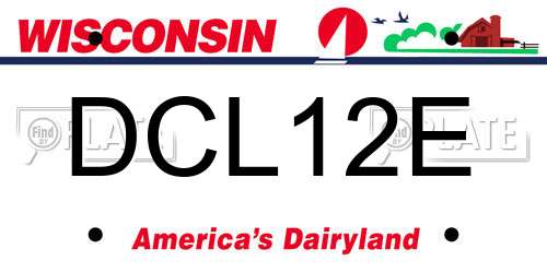 DCL12E Wisconsin License Plate