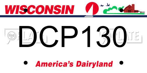 DCP130 Wisconsin License Plate
