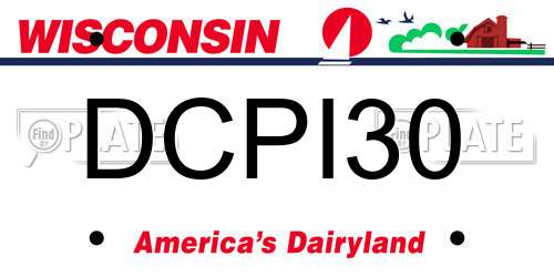 DCPI30 Wisconsin License Plate
