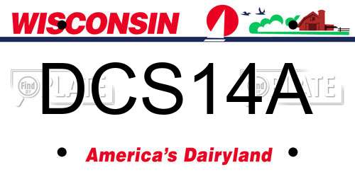 DCS14A Wisconsin License Plate
