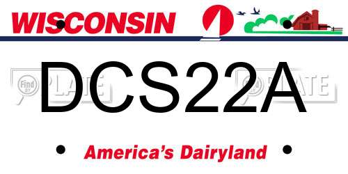 DCS22A Wisconsin License Plate