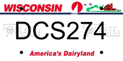 DCS274 Wisconsin License Plate