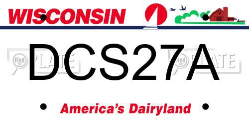 DCS27A Wisconsin License Plate