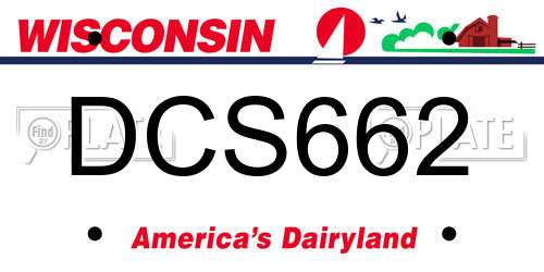 DCS662 Wisconsin License Plate