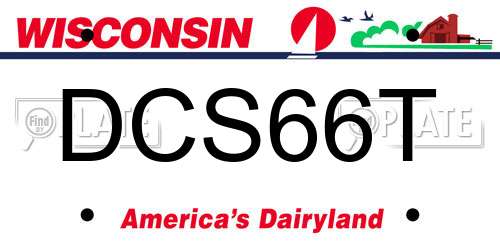 DCS66T Wisconsin License Plate
