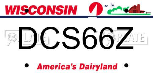 DCS66Z Wisconsin License Plate