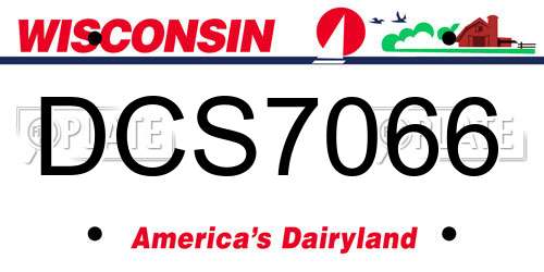 DCS7066 Wisconsin License Plate