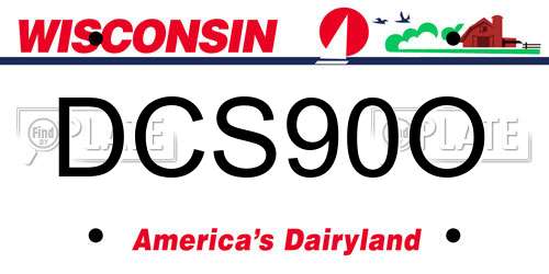 DCS90O Wisconsin License Plate