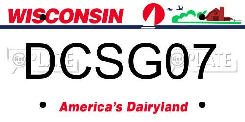 DCSG07 Wisconsin License Plate