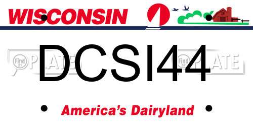DCSI44 Wisconsin License Plate
