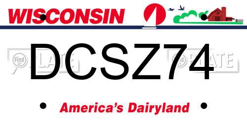 DCSZ74 Wisconsin License Plate