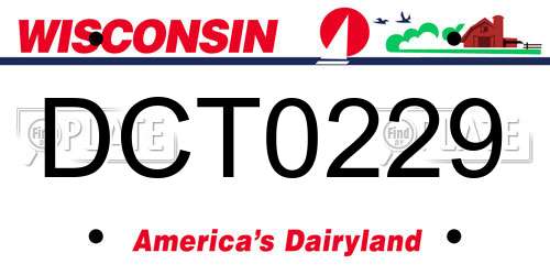 DCT0229 Wisconsin License Plate