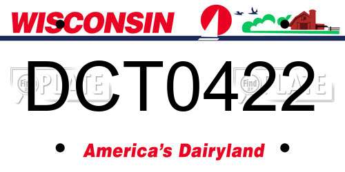 DCT0422 Wisconsin License Plate