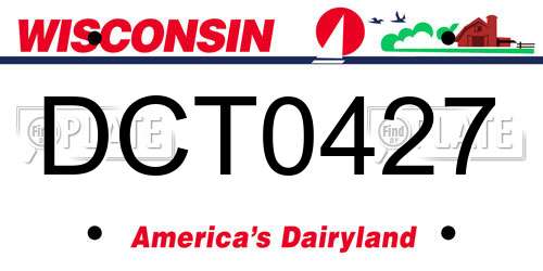 DCT0427 Wisconsin License Plate