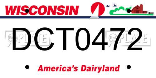 DCT0472 Wisconsin License Plate