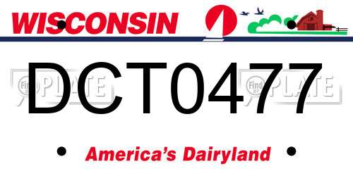 DCT0477 Wisconsin License Plate