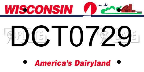 DCT0729 Wisconsin License Plate