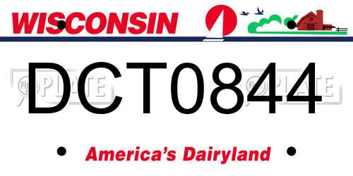 DCT0844 Wisconsin License Plate