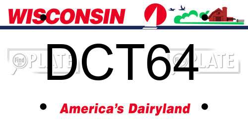DCT64 Wisconsin License Plate