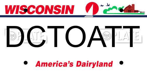 DCTOATT Wisconsin License Plate